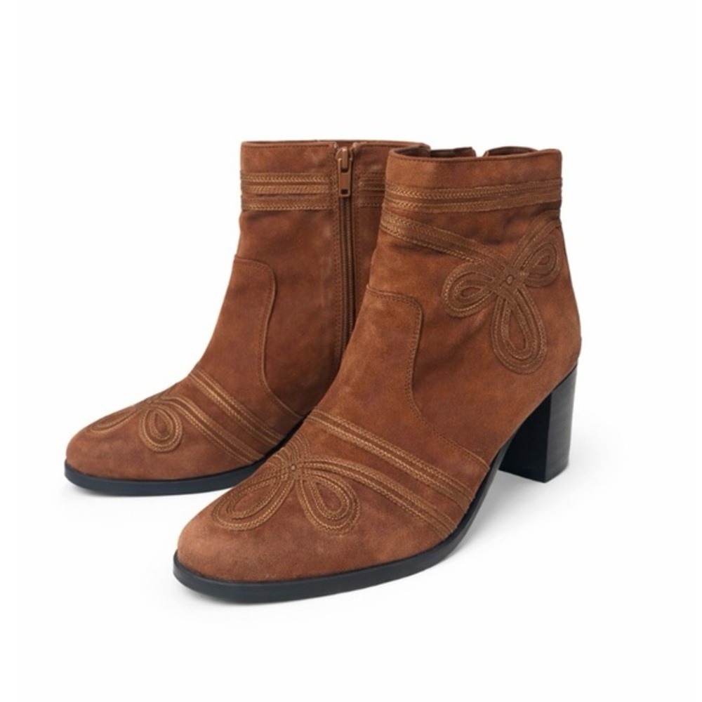 Very Volatile Women's Brown Western Embroidered Ankle Boots Size 9